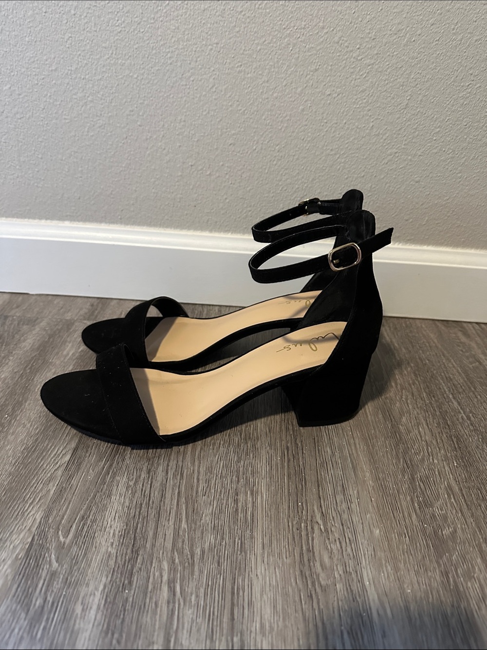 Lulus Black Suede Block Heel Ankle-Strap Sandals - Picture 3 of 4